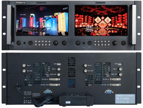 VIEWSIZE THE WORLD RMS 8424S Quick Start Standard 4 unit rack mount size 8 inch LCD 2 1024 3 (RGB) 600 16:9 / 4:3 adjustable SDI/HDMI embedded audio output via 3.