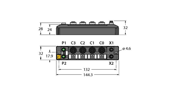 module, 4 IO-Link Master 1.1 Class A, 4 universal PNP digital channels 0.5 A 3 / 5 Hans Turck GmbH & Co.