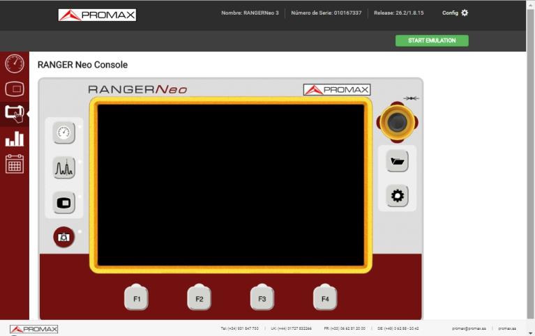 WEBSERVER Measurements and Spectrum TV Parameters RANGER Neo Console Monitoring