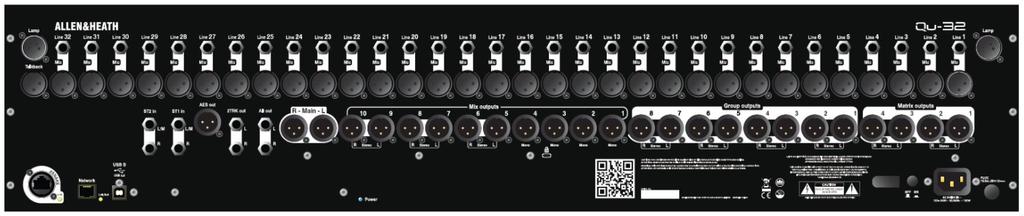 16 Mic/Line in 24 Mic/Line in 24 out, 22 in USB audio streaming 32 out, 30 in USB audio streaming 4 Group out Matrix out 32 Mic/Line in 32 out, 32 in USB audio streaming 8 Group out Matrix out Scene,