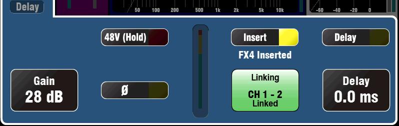 Linking lets you gang the preamp, processing and routing of an odd/even mono channel pair for stereo operation. All parameters including the preamp, processing and routing are linked.