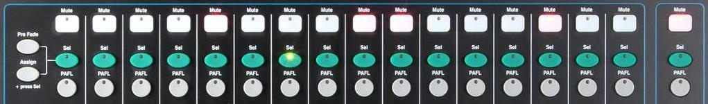 6.16 Working with the sends on faders: Qu16 Qu24 and 32 Select a Mix Press a Mix key. The master strip presents the mix fader and controls. The channel faders move to present the sends to that mix.