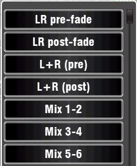 The reset default for both is LR postfade. Group and Matrix outputs are not available on the Qu16. 8.12 Output Patch Setup dsnake This screen presents the patching for the dsnake remote audio outputs.