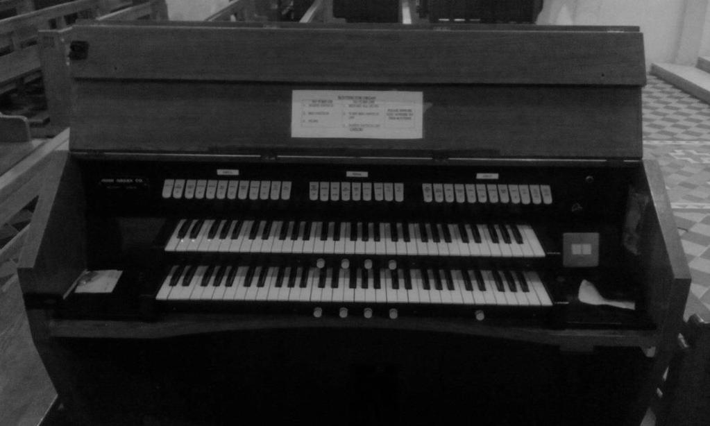 Figure 5: Two Manual Console Pipes were placed underground connecting this console with the pipes on the organ gallery.