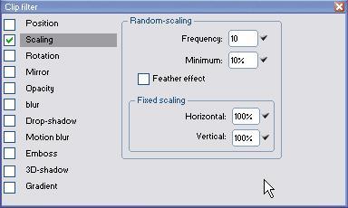 5.4.6.2 Scaling The Fixed Scaling setting specifies the size of the Clips the DSM Designer should use.