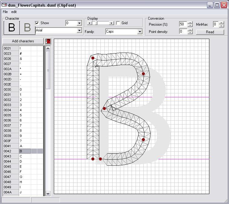 Fig. This is what a path for Clip fonts looks like. The paths can be edited in the ClipFont Editor. 1.