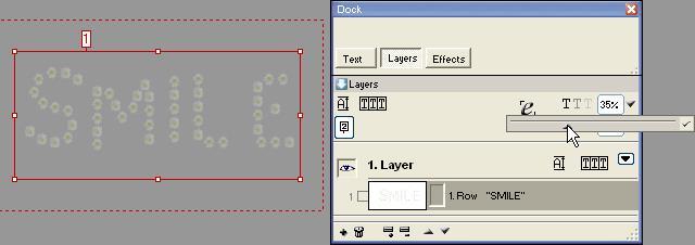 Even though these settings are located at the top of the palette, they are applied only to the selected layer. 1.1.1.1.8 Transparency With the slide control above you can define transparency for the layer.