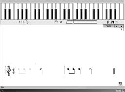 The student will be asked to play a rhythm or melody, testing either the note accuracy, or the notes and timing components.