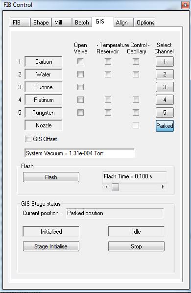 Figure 17 GIS tab with all boxes unchecked Image obtained using ZEISS SmartSEM software www.zeiss.