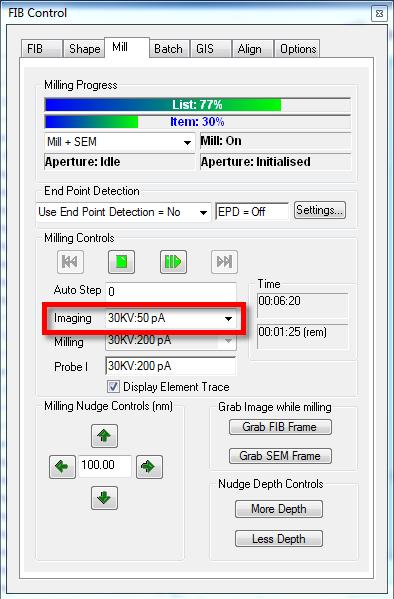 Figure 11 Toolbar views Image obtained using ZEISS SmartSEM software www.zeiss.com/smartsem Now we have to set up the current we want to use as the default FIB image or I image.