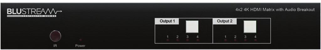 The 4-input matrix also includes audio breakout, g Features 4x MI inputs which can be independently g CP 2.2 compliant routed to 4x BaseT outputs RS-232 control and management.