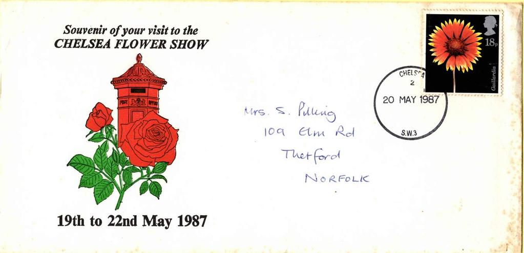 Chelsea Flower Show souvenir envelope from 1987