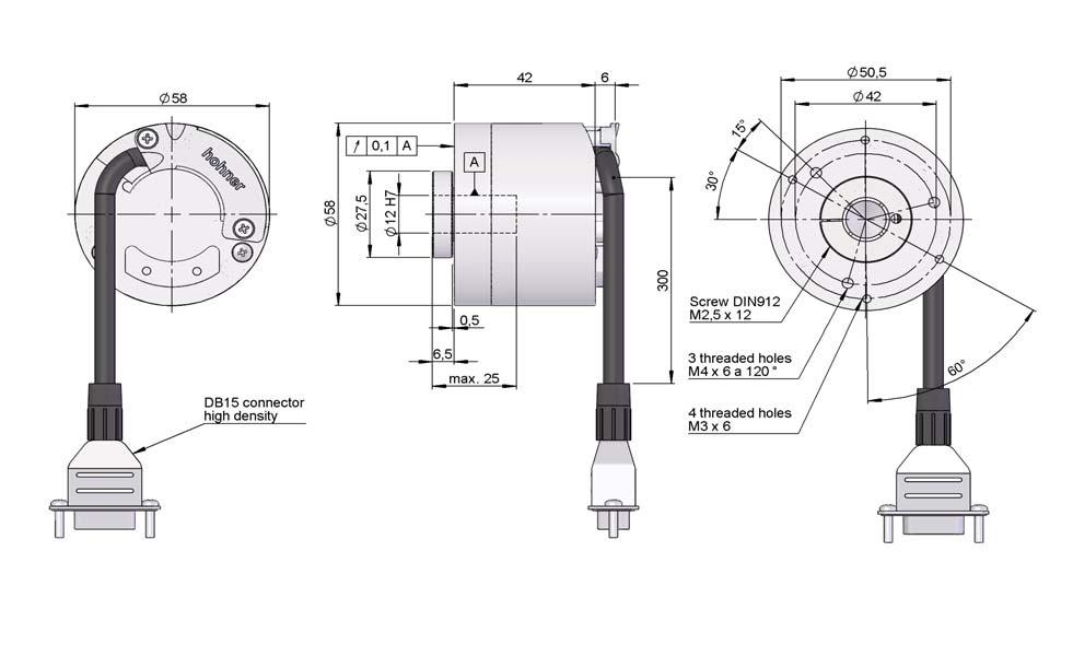 SMRS 19 SINGLETURN ABSOLUT ENCODER Singleturn resolution up to 17 bits Protection class IP54 according to DIN 40050 Blind hollow shaft TYPE SERIE SHAFT FLANGE CONNEC- TION CONFIG.