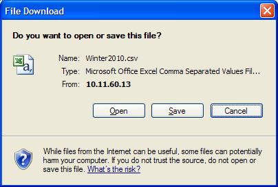 Enter file name in the dialog as shown below and click on Save button. All data in page is saved to CSV file.