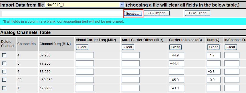 a) Disable Import of System Information/Measurement File Data from CSV File Disabling import of system information from CSV file will not import data for Report Name, System, Test Point, Test Point