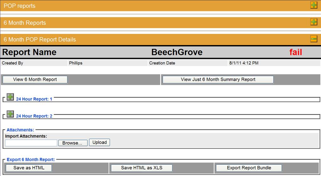 d) 6 Month Report Details page as shown below is displayed. 2. View 6 month report Repeat steps in bullet 1 to select a 6 month report. Click on View Report button to view report. 3.