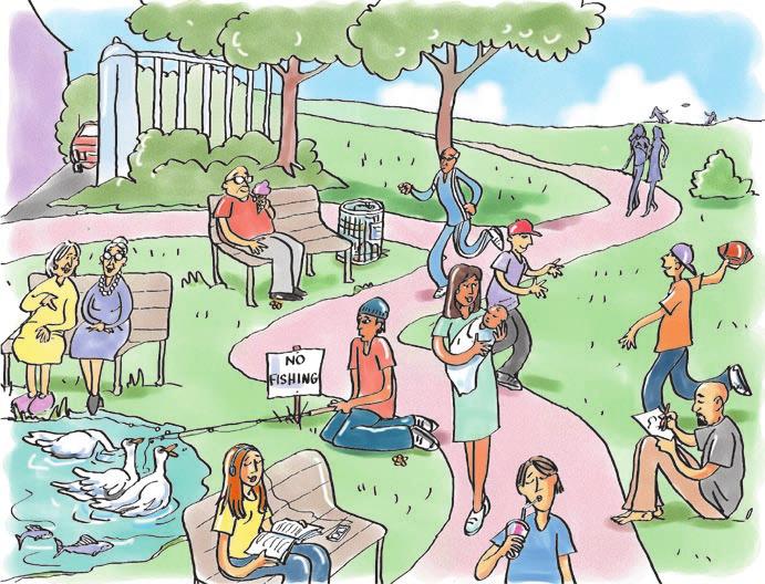 Speaking task one 4 Student B, turn to page 25 The picture of the park scene below is a little different from s picture.