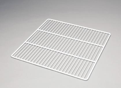 29 OPTIONS AND ACCESSORIES Additional wire shelves in a toxic, plastic-coated steel, supported by anti-tilt clips. Stainless steel basket mounted on anti-tilt side slides.