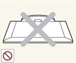 When installing the product on a console or shelf, make sure that the front of the product does not protrude out of the