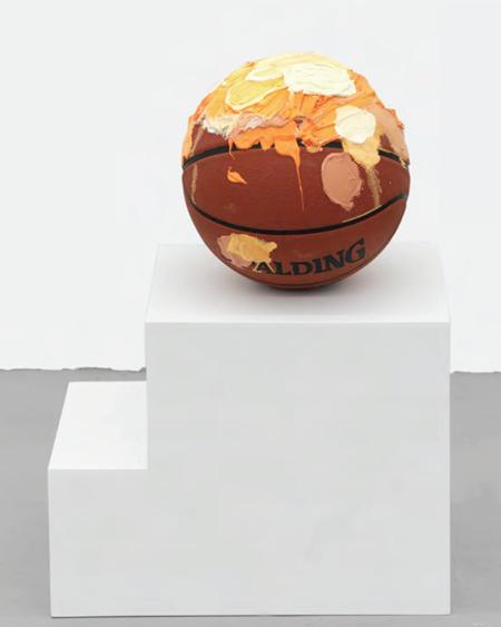 Craig Drennen, LO HELLO FROM (detail), 2014, Oil and alkyd on paper, basketball, pedestal painting. The Canon A canon of works is often thought of as the most relevant, work that has official status.