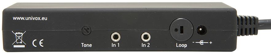 Connect the Univox DLS-33TV Front side Rear side (2) (3) (8) (9) (10) (7) (11) (4) (1) (5) (3) Connecting the loop pad/sofa loop to the amplifier 1.