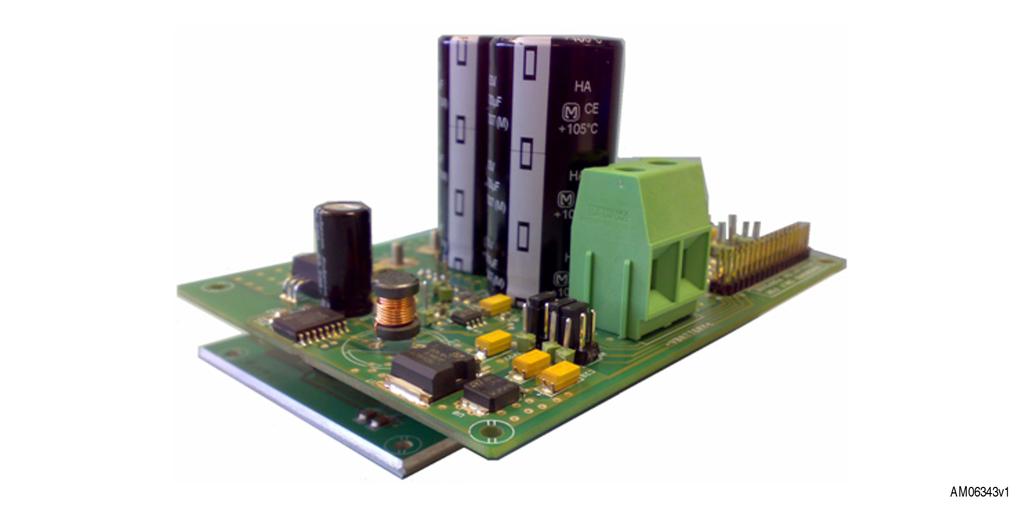 UM0904 User manual Low voltage 3-phase power stage for electric traction with MC connector Introduction The STEVAL-IEM003V1 demonstration board is designed to drive a low voltage/high current 3-phase
