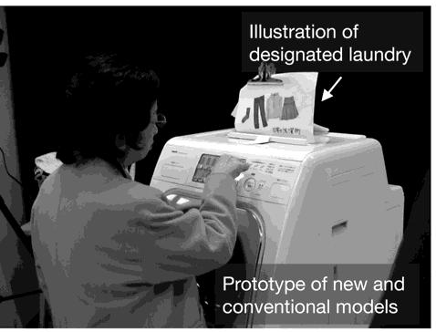 Figure 3. A snapshot of usability experiment on the prototype models. 4.2 Results The results for all six tasks on the new model were better than on the conventional machine.