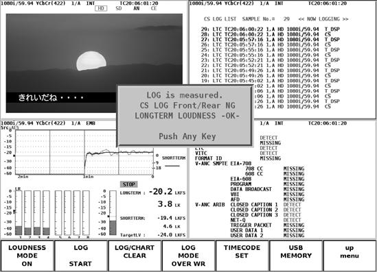 8. PICTURE DISPLAY Measurement Example As an example, this section describes how to simultaneously perform closed caption checking on TV commercial material and loudness measurement.