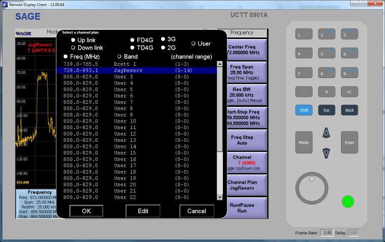 Figure 7 Highlights changes made to the Spectrum Analyzer (SA) Screen Figure 8 Shows New Channel Plan Dialog Menu Added Custom Carrier Channel Lists to Help Streamline Common Spectral Analysis Tasks