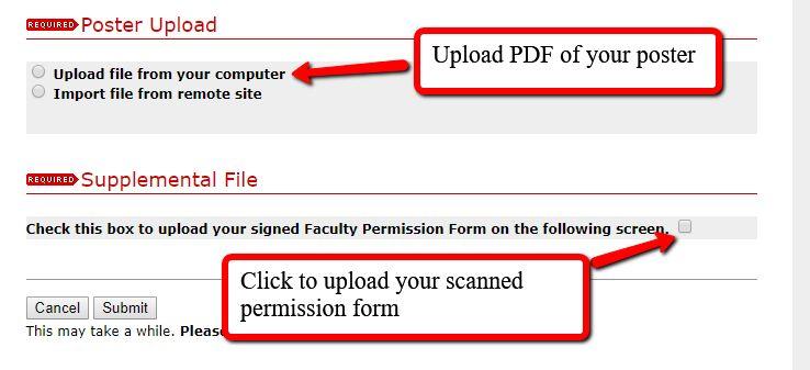 7. You will upload the PDF of your poster as the main
