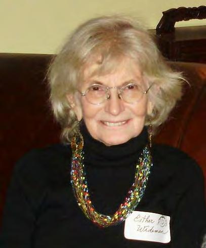 IN PARADISUM 9 I t is with great sadness that we report the loss of our long time member Esther M. Robbins Wideman. She passed away on October 7, 2014, at home and surrounded by family.