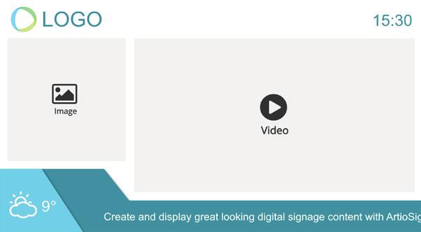 ease X Easily build your signage layouts using elements including video,