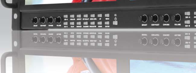 Varieties of Analog Input (Composite, SVideo, YPbPr, RGB) 4RU of a standard EIA 19 inch rack Assignable Remote Control Closed