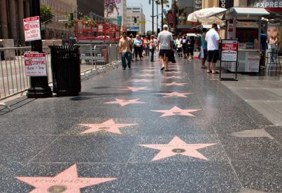 Tourism HOLLYWOOD WALK OF FAME World renowned destinations including the Hollywood Walk of Fame, Universal Studios Hollywood, Hollywood Bowl, and Dolby Theatre, make Hollywood a tourism destination.