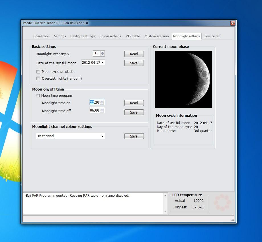 1.5 Moonlight settings To set night light and moonlight simulation.