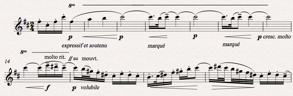 31 Finale Figure 18. Measures 7-17 of Finale from saxohone art Measure 7 of the final movement of Debussy s cello art of the sonata offers the most difficult altissimo assage of the entire comosition.