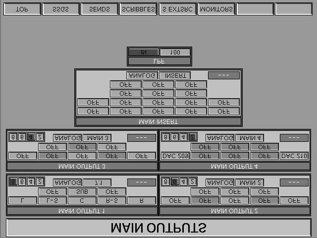5-2-6 MASTER GUI Chapter 5 Control Screens MASTER GUI layout This GUI allows assignment of: MA OUTPUT BUS (4 separate outputs) MA BUS SERTs General The MA OUTPUTS GUI allows assignments of all master