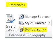 References are made the following way: Click on Insert Citation when you want to add a reference to a source used inside the essay.