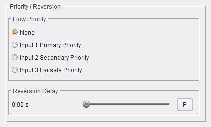 544 Priority/Reversion 5441 Flow Priority Allows the way in which the module behaves when an input fails to be defined The following options are available: None - If the current input fails, the