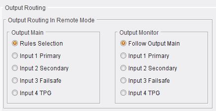 required 549 Output Routing 5491 Output Routing in Remote Mode This pane is used to
