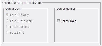 be selected locally, and defines whether the monitor output