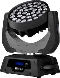 Dimensions: 390(D)*295()*425(H)mm Net eight: 11kg ross eight: 12kg 118.5 The LEDZOOM 360F is featuring a motorized linear zoom from 8 to 60 and 36PCS 10 4-IN-1 LEDs.