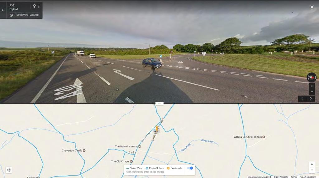 On the left 15 Junction arm to Henver Lane -