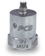 5 to 10k Hz, 10-32 side connector 352C33 High sensitivity, ceramic shear ICP accelerometer, 100 mv/g, 0.