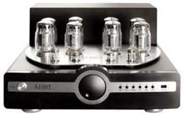 Black Hi Performance Tube stereo amplifier 50W push-pull of KT88 pentode configuration. "All tubes technology".