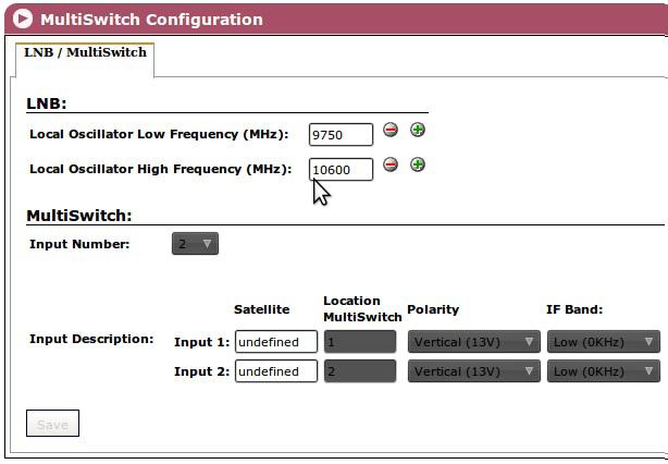Practical configuration examples/connection with multiswitch Configuration of STC-200 modules Configuration of master STC module 1) Go to the user interface for the master module and go to the menu