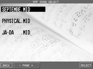 Playing an SMF Song from CD The CD drive can also play Standard MIDI File (SMF) format songs that are saved on a CD directly from the CD without first loading them into the Advanced Recorder.