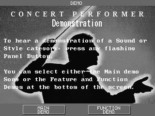 L 1 F5, F6 Enters the Key Features Demo menu. The SOUND category buttons are used to select the demo for that sound category.