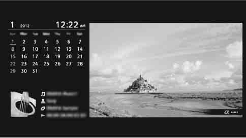 Korišćenje TV-a kao rama za fotografije Režim rama za fotografije prikazuje sat i kalendar istovremeno sa prikazivanjem fotografije i