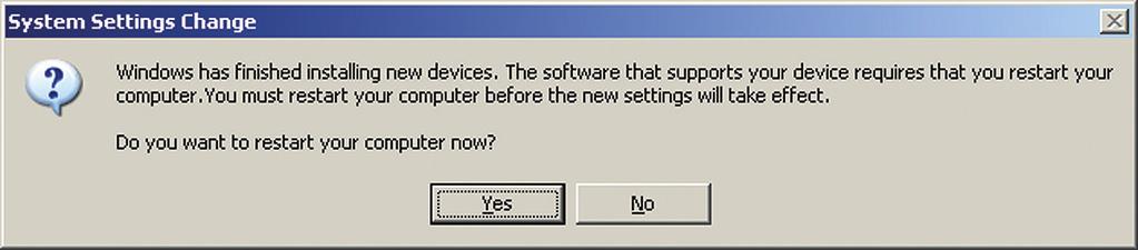 Restart your computer to complete the process of installing the drivers.